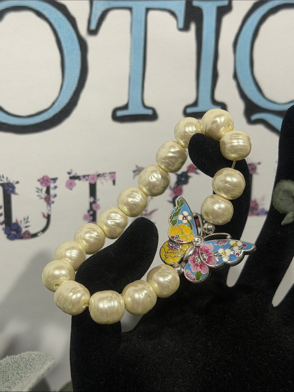🦋 RARE BRIGHTON ‘BLOSSOM HILL GARDEN’ SWAROVSKI CRYST SLVR VTG HAND-PAINTED 🦋
